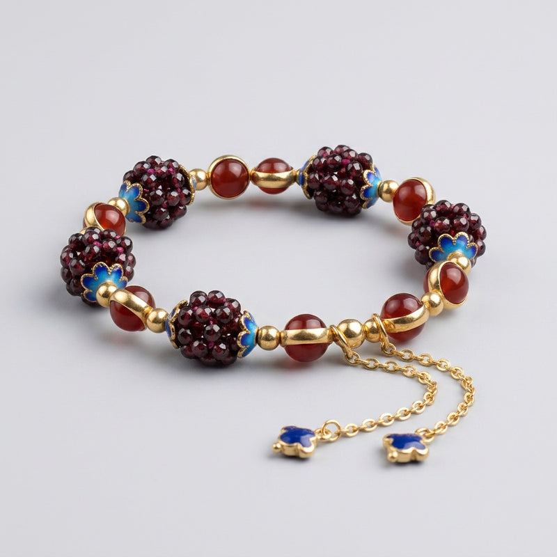 Garnet & Agate Bracelet "Grenade"
