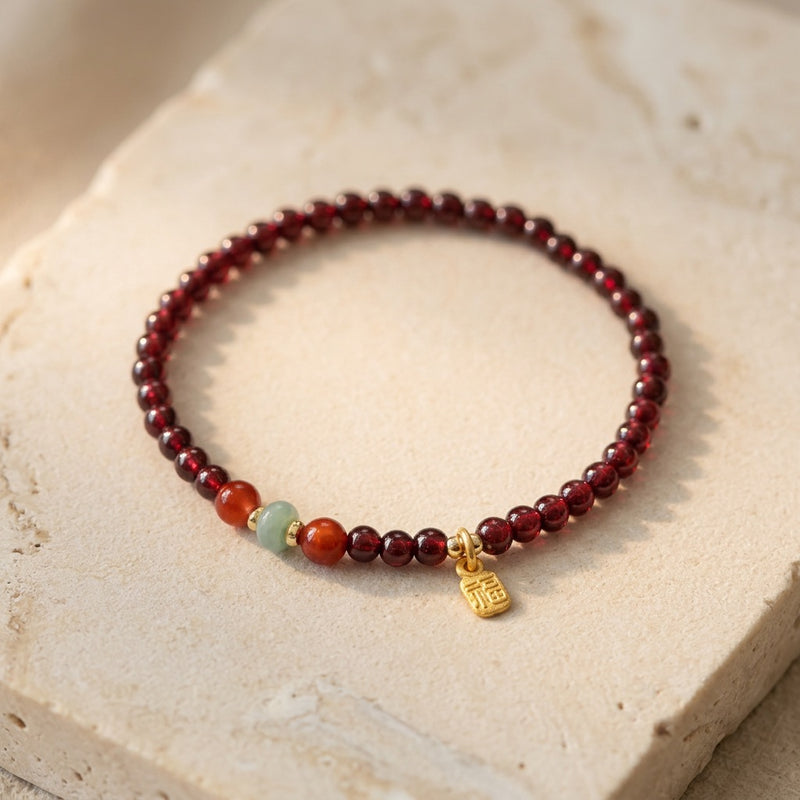 Red Garnet Bracelet “Lucky Card”