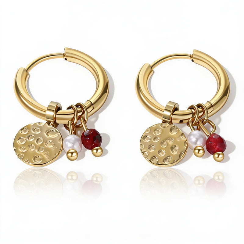 Garnet stone earrings "Noctara"