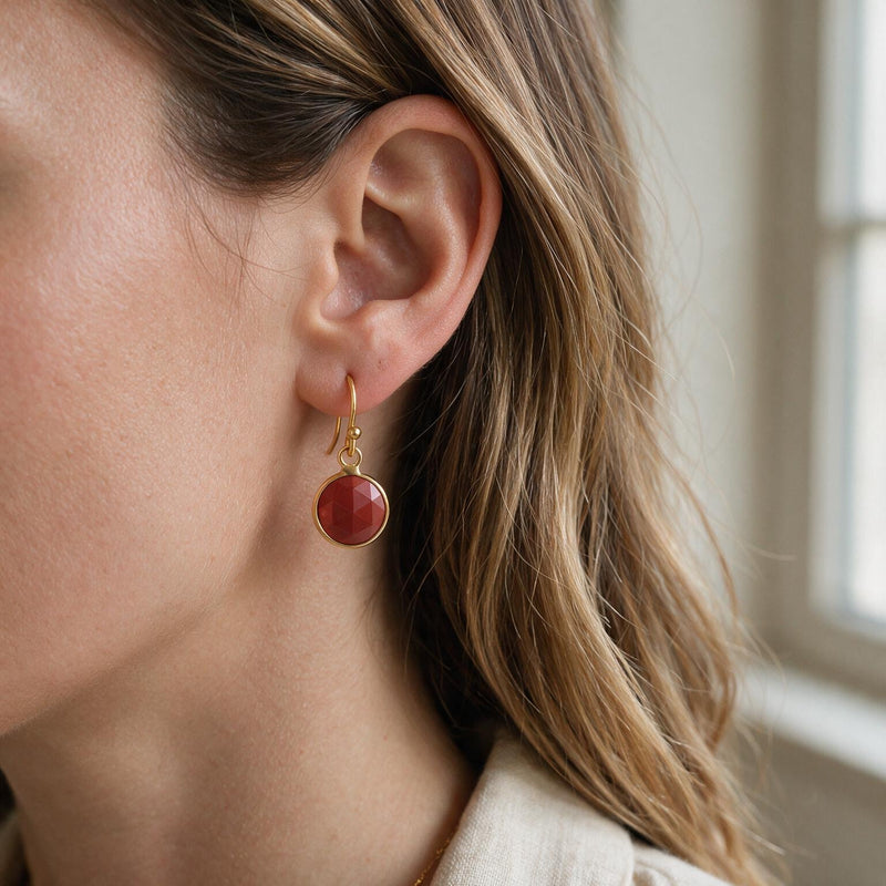 Red Jasper Stone Earrings "Precious"