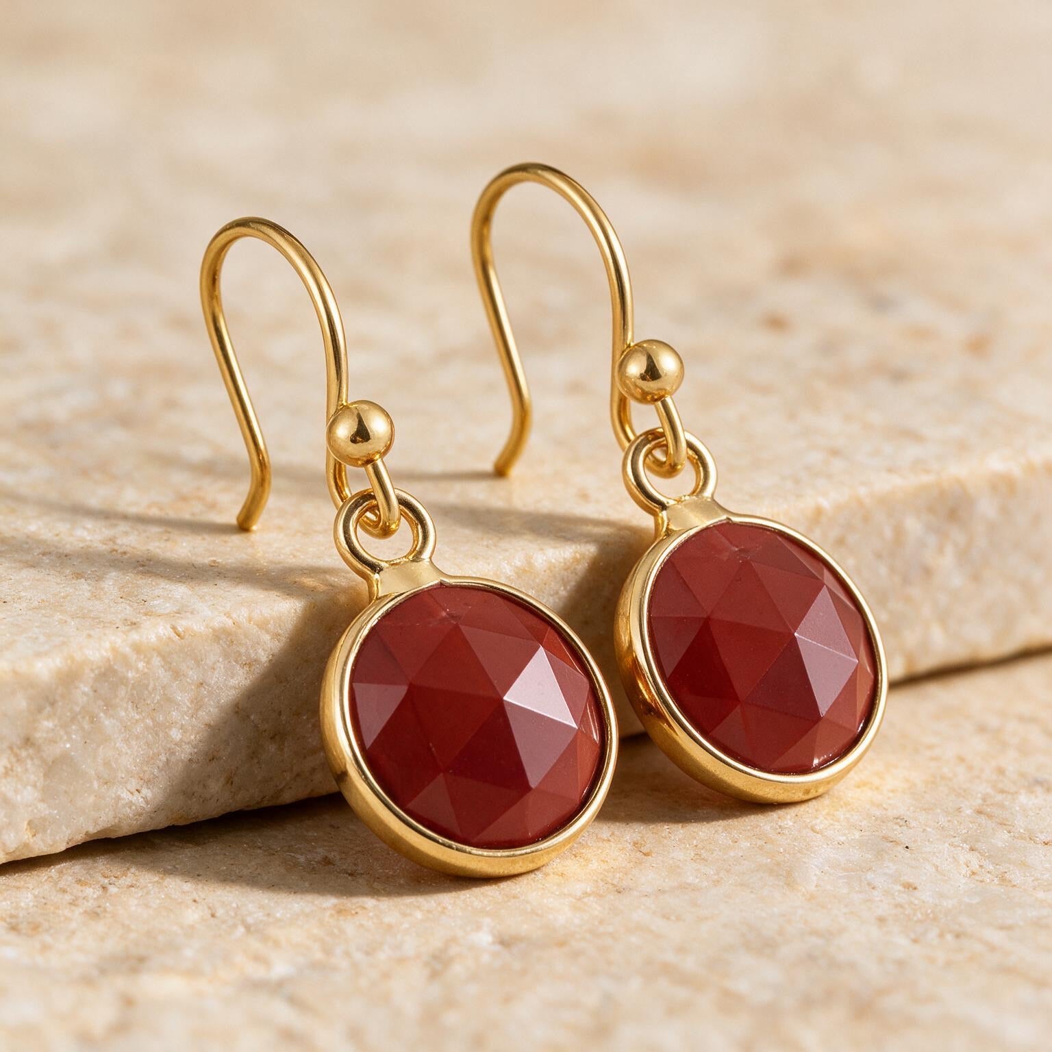Red Jasper Stone Earrings "Precious"
