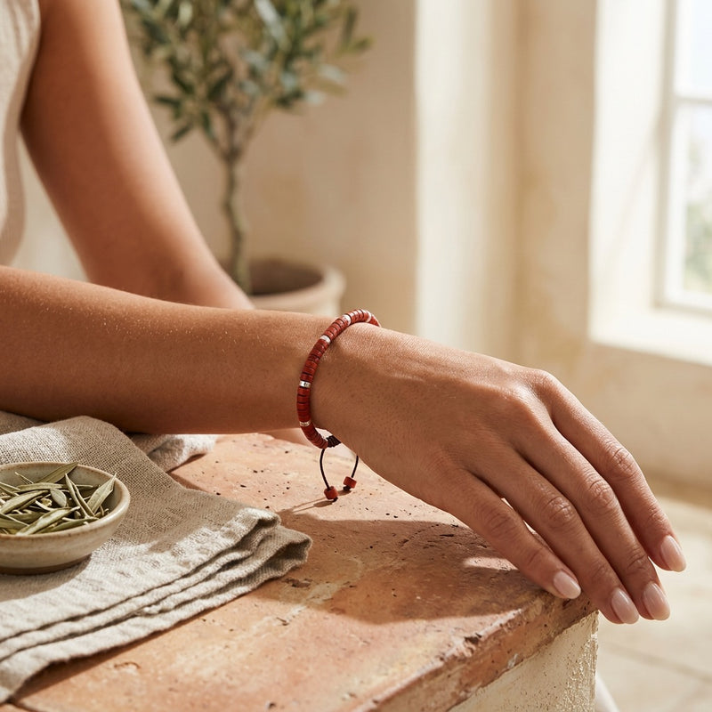 Red Jasper Beaded Bracelet Emperor