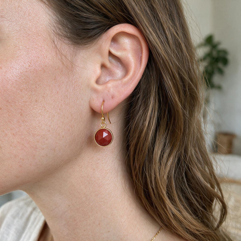 Red Jasper Stone Earrings "Precious"