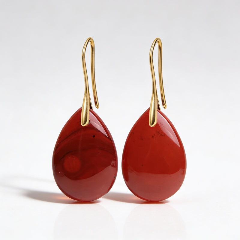 Red Jasper Drop Earrings "Velmora Flame"