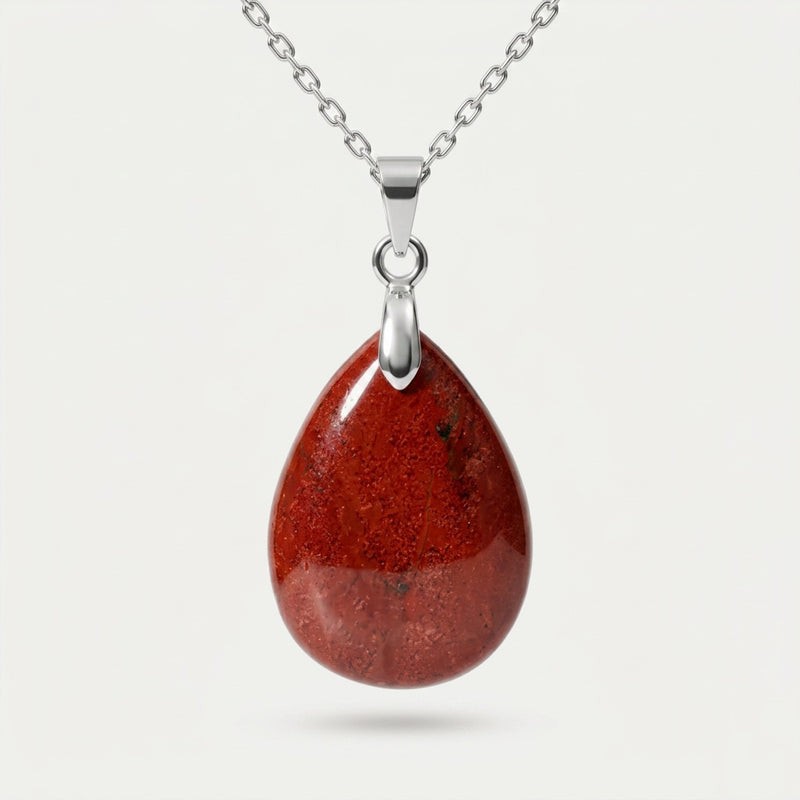 Red Jasper Stone Necklace "Perle"
