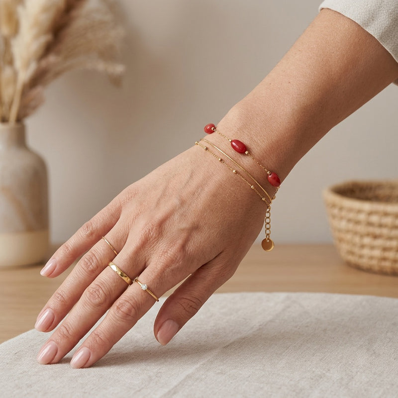 Red Jasper Stone Bracelet “Terra Pulse”