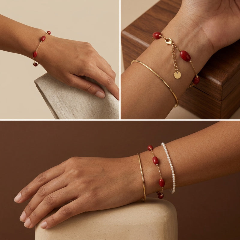Red Jasper Stone Bracelet “Terra Pulse”