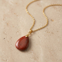 Red Jasper Stone Necklace "Perle"