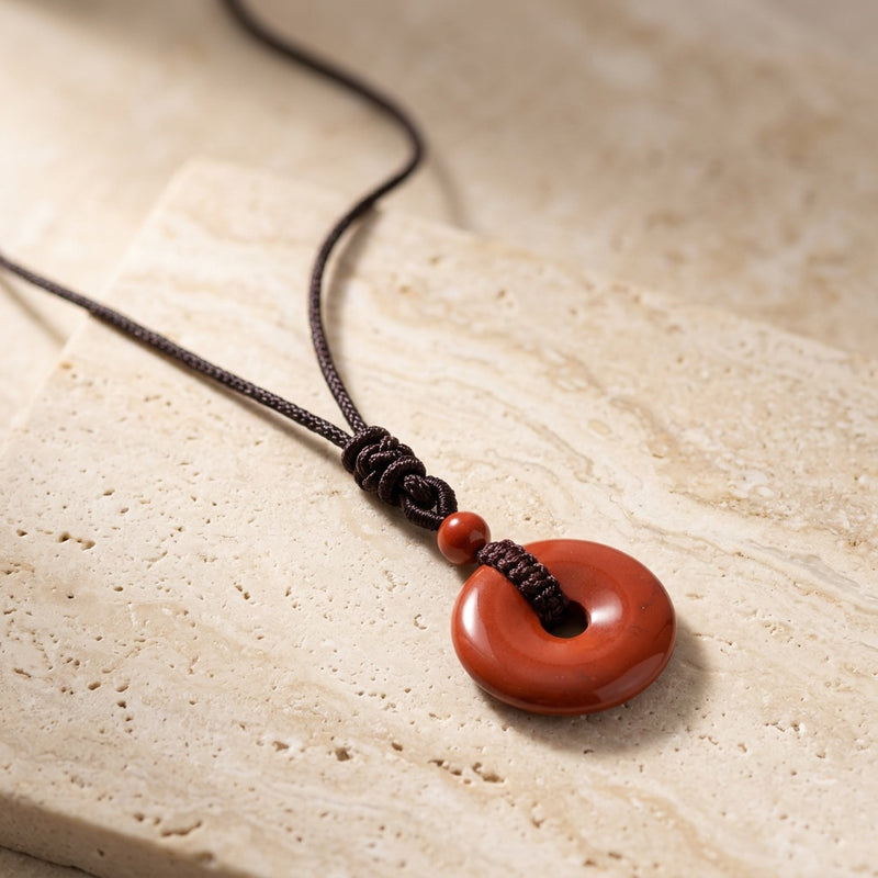 Red Jasper Stone Pendant "Orbit"