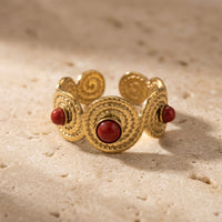 Red Jasper Ring "Trio" adjustable