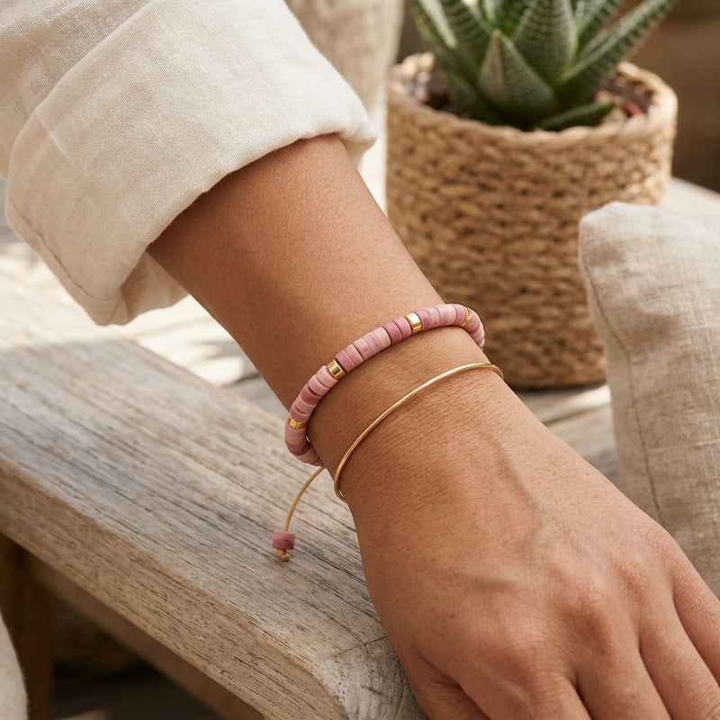 Rhodochrosite Stone Bracelet "Emperor"
