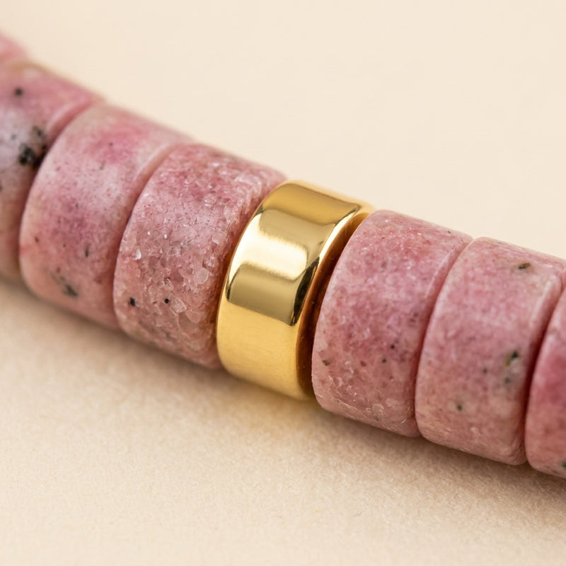 Rhodochrosite Stone Bracelet "Emperor"