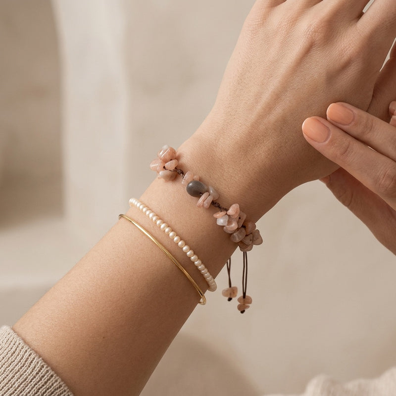 Pink Rhodochrosite Bracelet "madru"