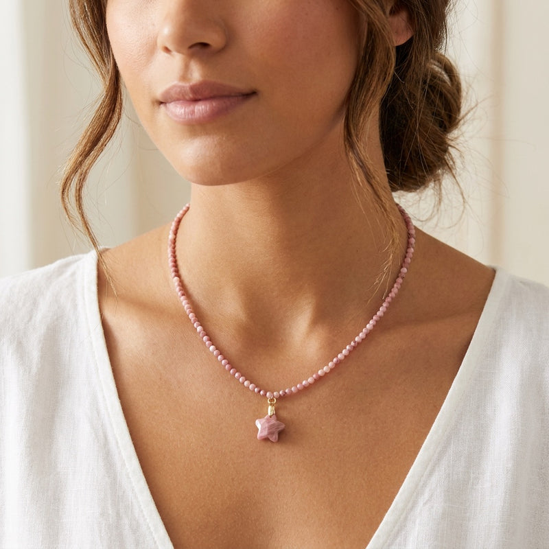 Rhodochrosite Stone Necklace "Stela"