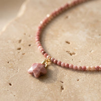 Rhodochrosite Stone Necklace "Stela"