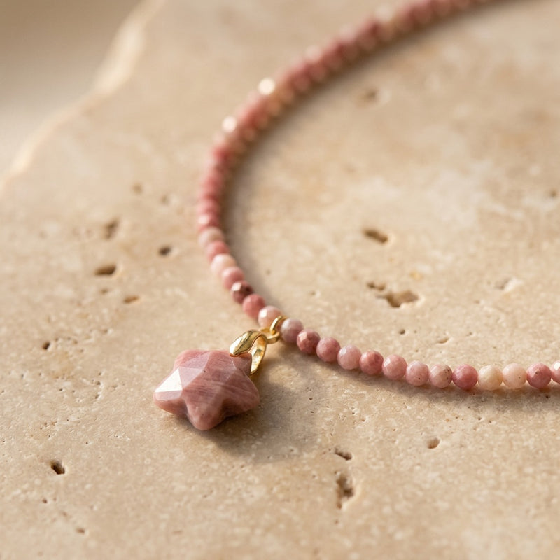 Rhodochrosite Stone Necklace "Stela"