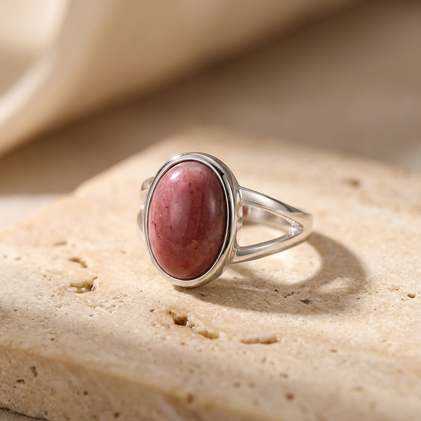 Rhodochrosite Stone Ring “Blush Reverie”