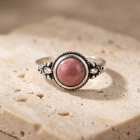 Rhodochrosite Stone Ring "Sakura"