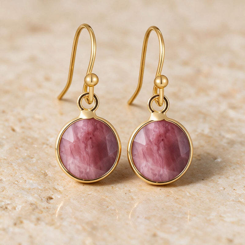 Rhodonite Stone Earrings "Precious"