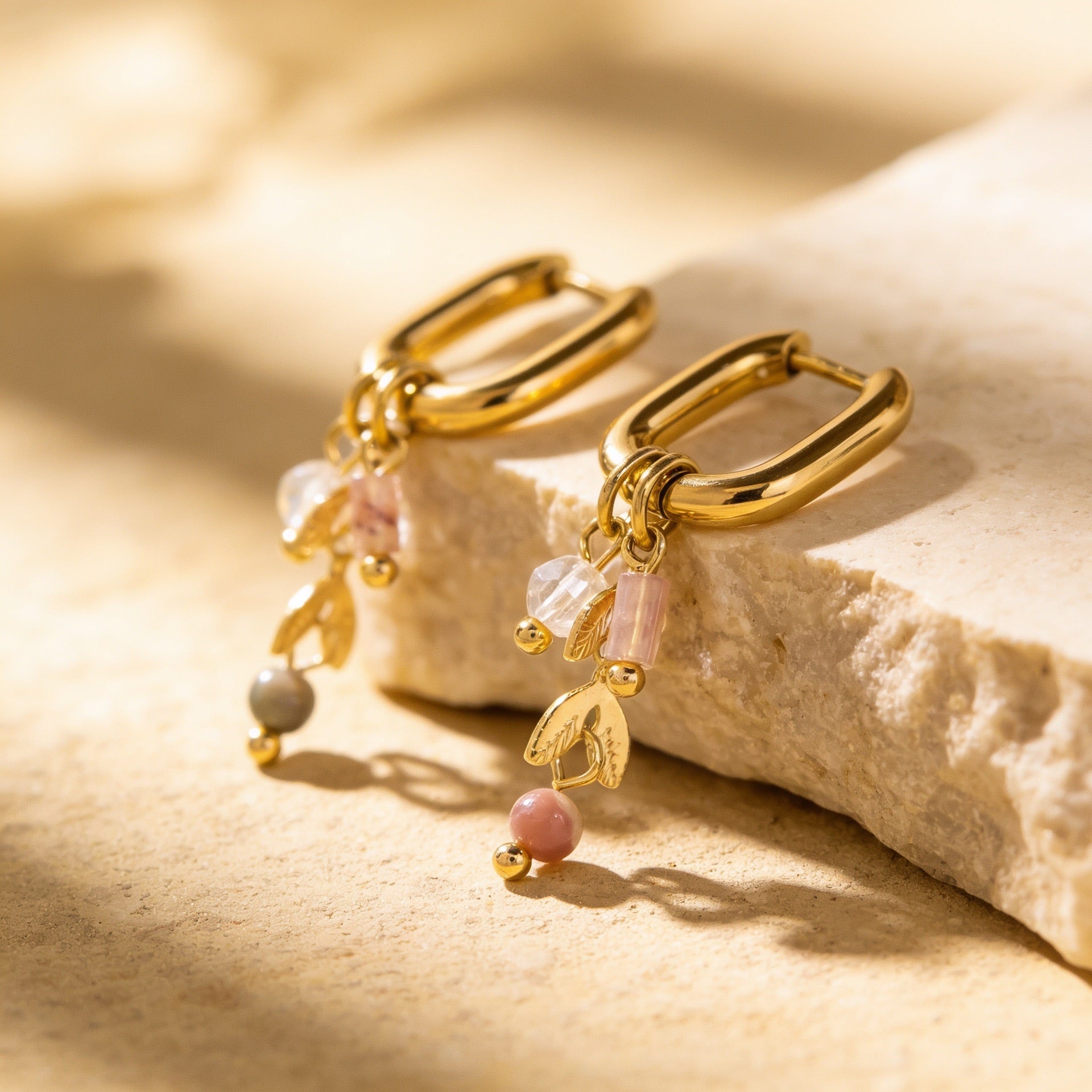 Rhodonite earrings "Noctara"