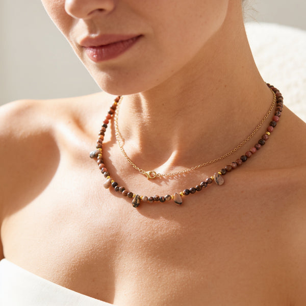 Rhodonite Necklace "Reflection"