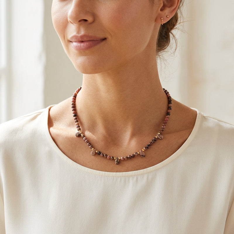 Rhodonite Necklace "Reflection"