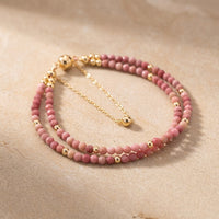 Rhodonite Stone Bracelet “Velora Bloom”