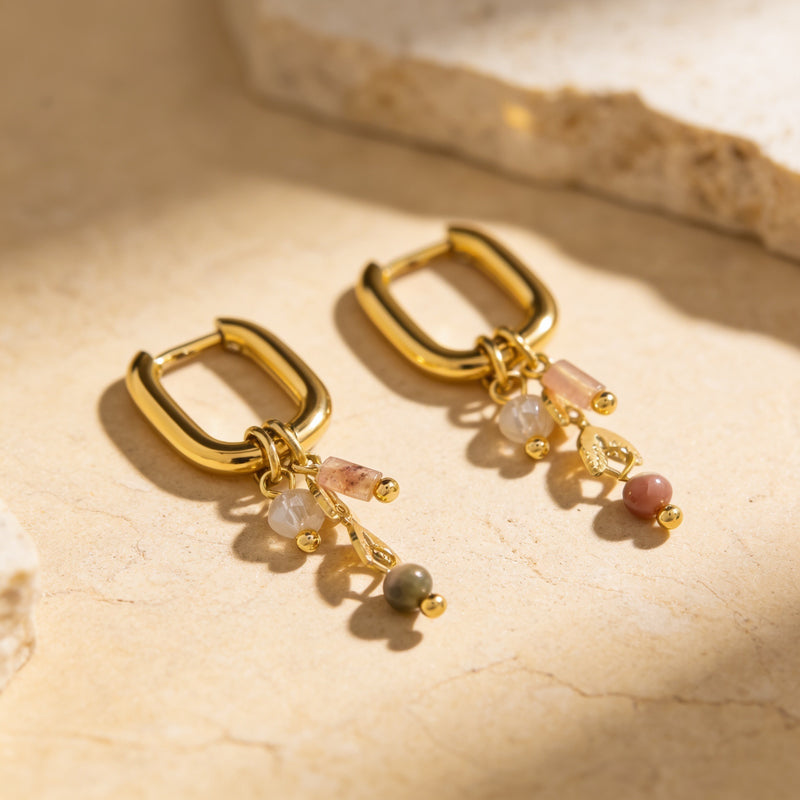 Rhodonite earrings "Noctara"