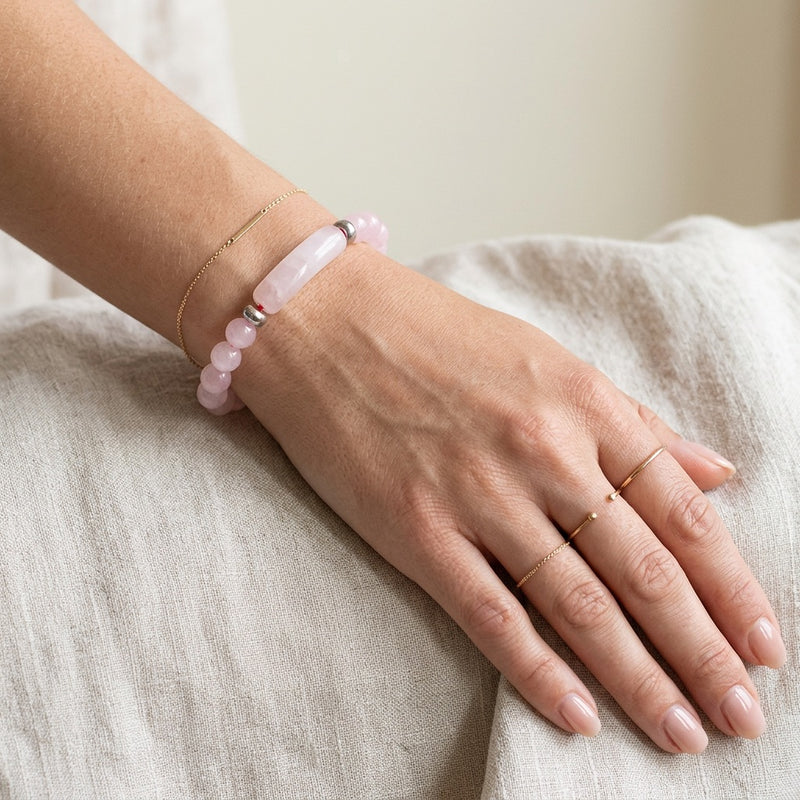 Rose Quartz Stone Bracelet "Elarose"