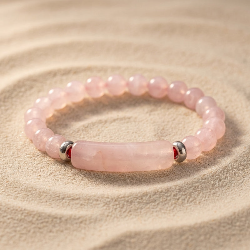 Rose Quartz Stone Bracelet "Elarose"