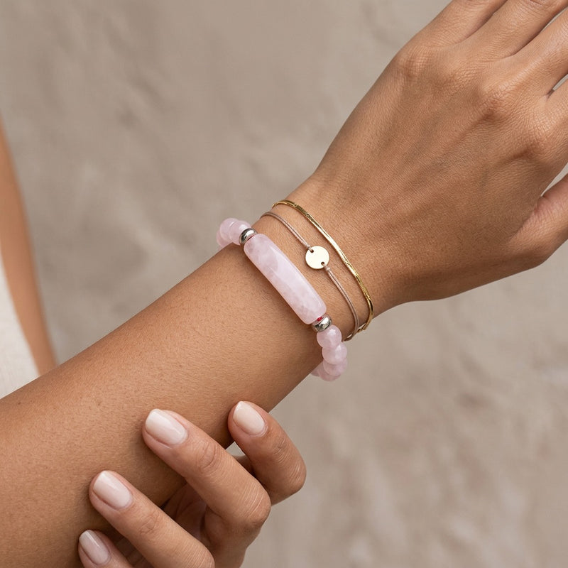 Rose Quartz Stone Bracelet "Elarose"
