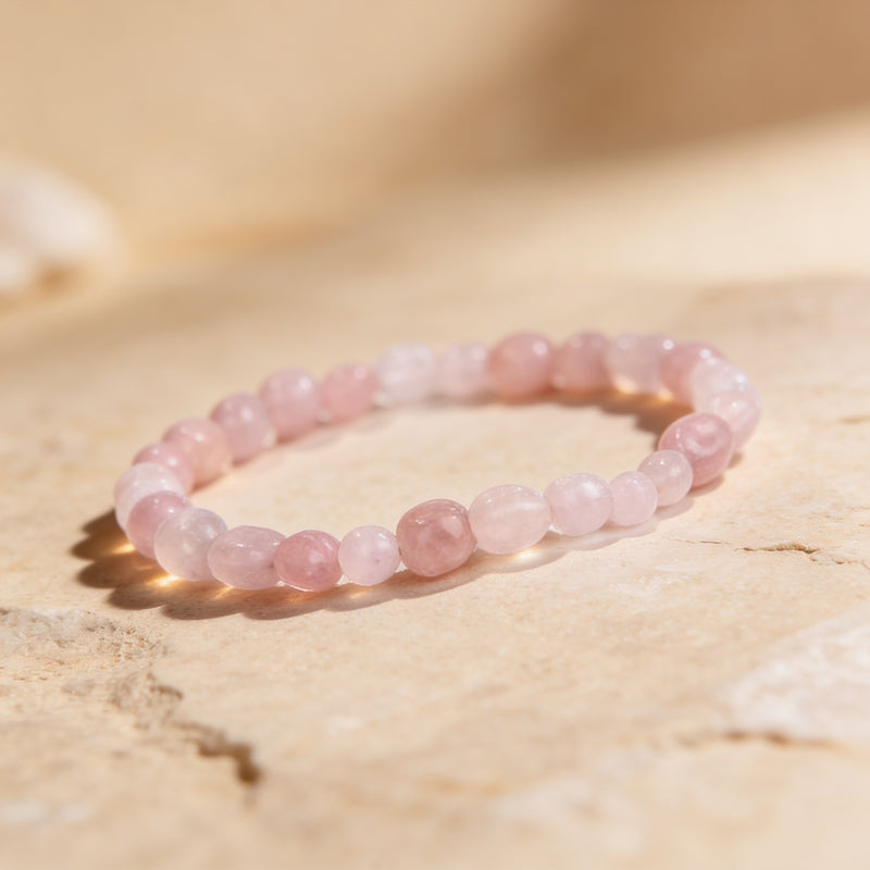 Rose Quartz Bead Bracelet "Blush Serenity"