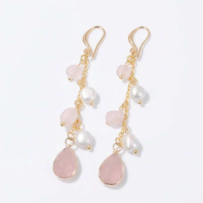 Rose Quartz  Earrings “Mirelya”