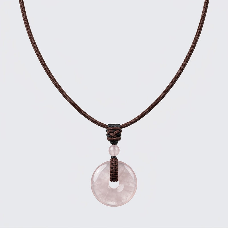 Rose Quartz Stone Pendant Orbit