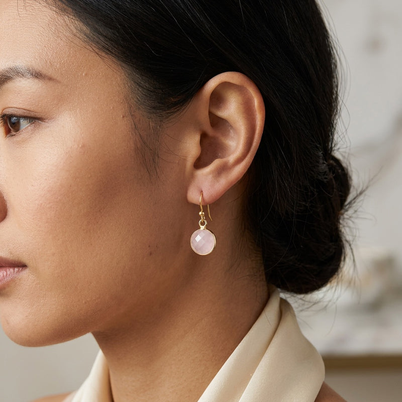 Rose Quartz Stone Earrings "Precious"