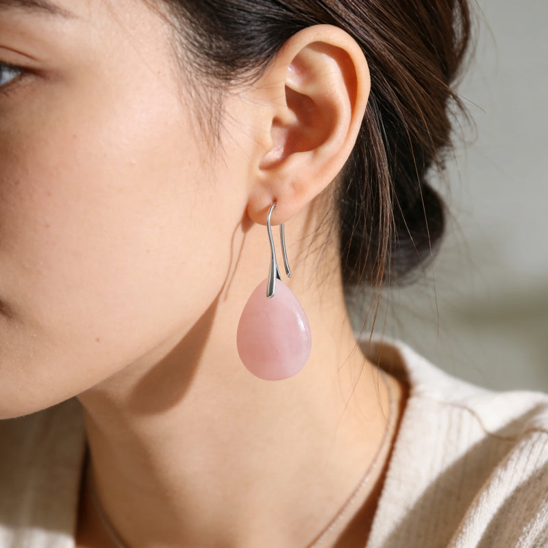 Rose Quartz Stone Earrings "Blush Eterne"