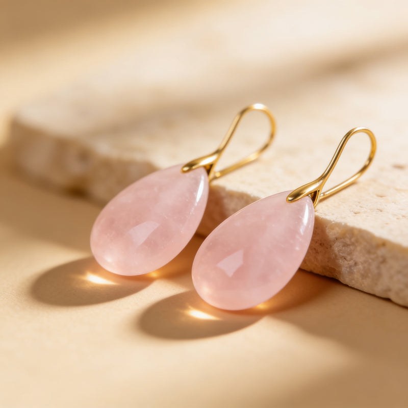 Rose Quartz Earrings "Blushmere"