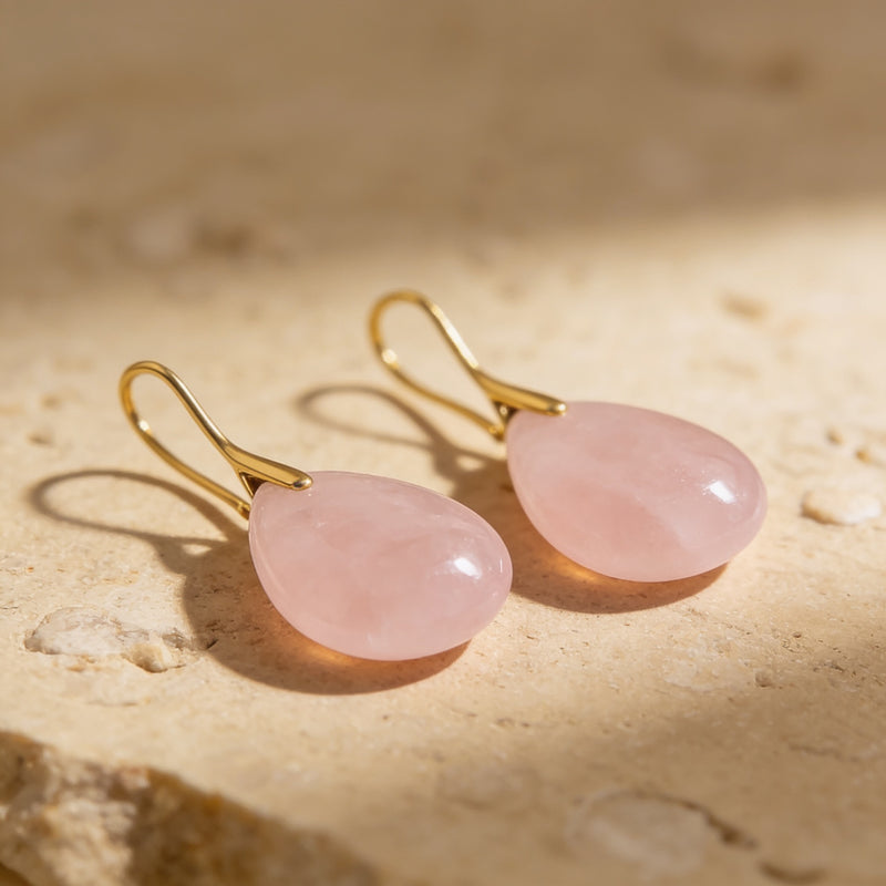 Rose Quartz Earrings "Blushmere"