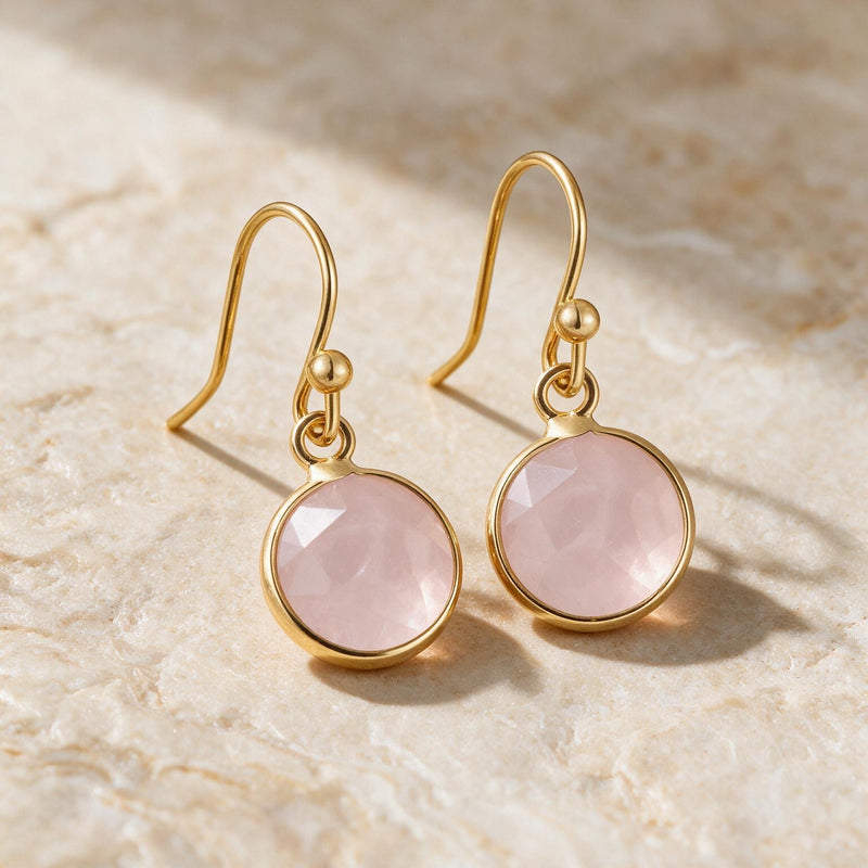 Rose Quartz Stone Earrings "Precious"