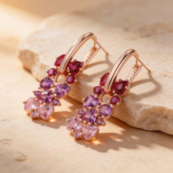 Rose Quartz Earrings "Gradient"