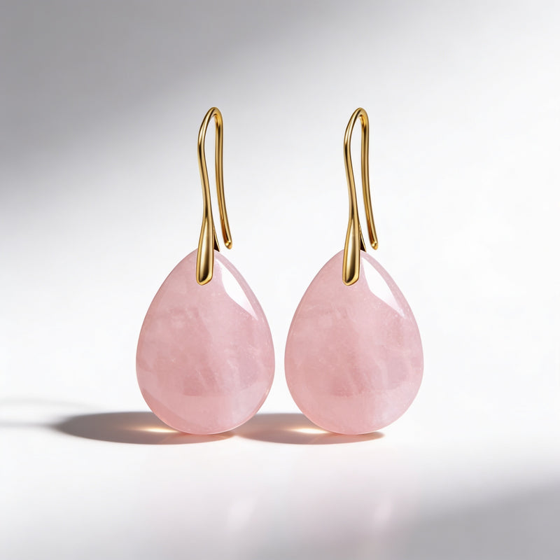 Rose Quartz Earrings "Blushmere"