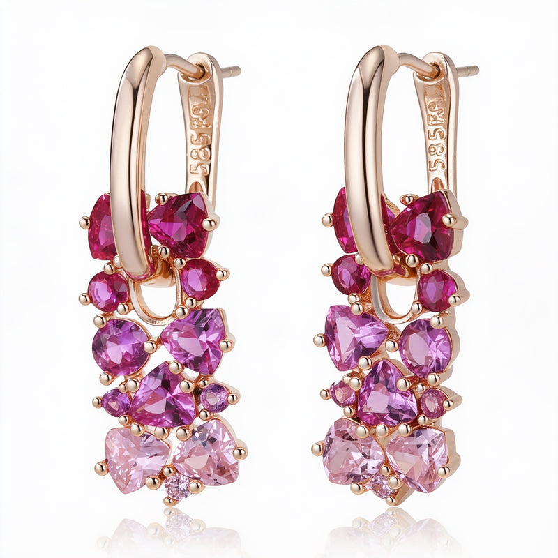Rose Quartz Earrings "Gradient"