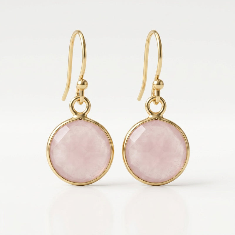 Rose Quartz Stone Earrings "Precious"