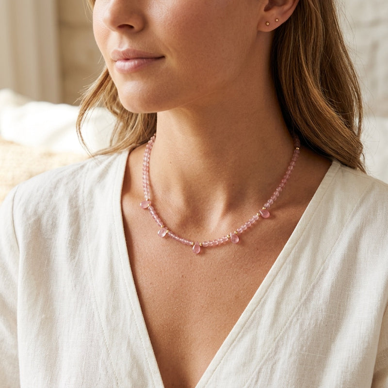 Rose Quartz Necklace "Reflection"