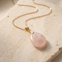 Rose Quartz Stone Necklace “Perle”