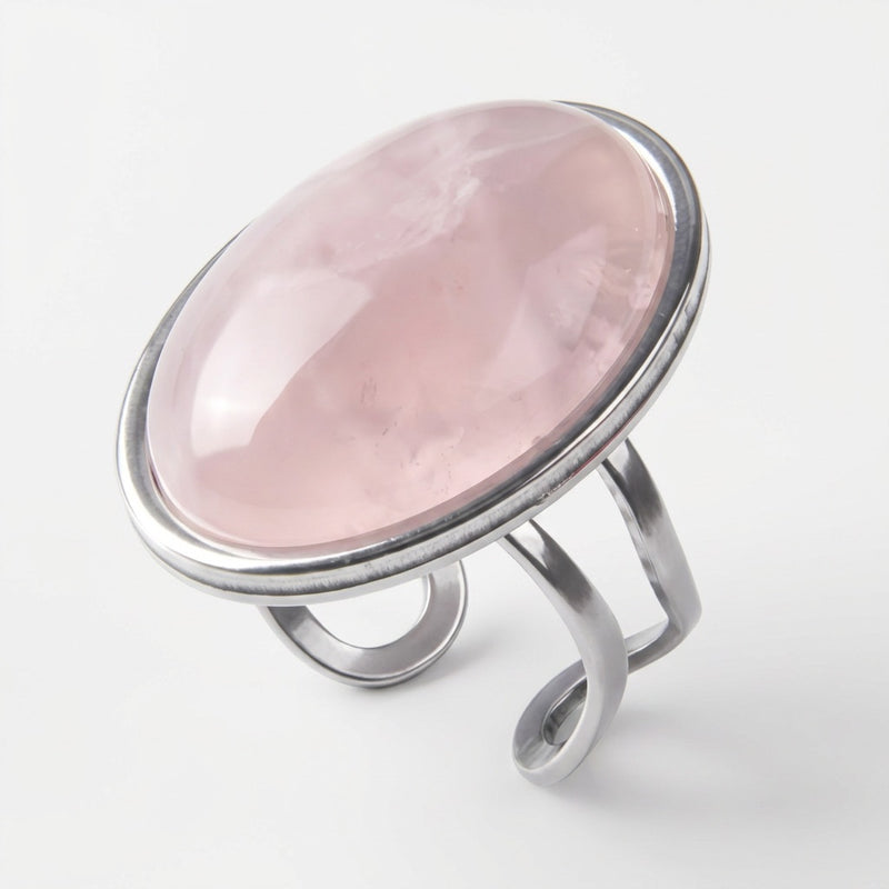 Rose Quartz Adjustable Ring "Pink Sweetness"