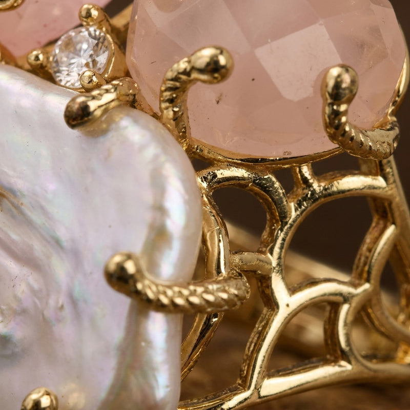 Rose Quartz Stone Ring "Diana"