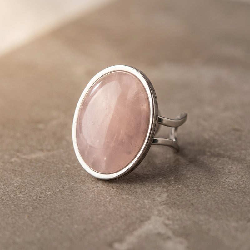 Rose Quartz Adjustable Ring "Pink Sweetness"