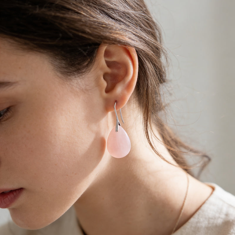 Rose Quartz Stone Earrings "Blush Eterne"
