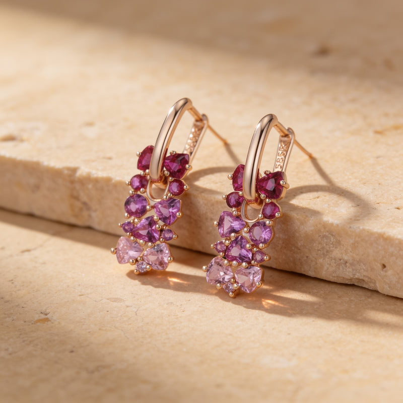Rose Quartz Earrings "Gradient"